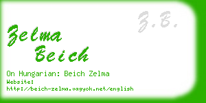 zelma beich business card